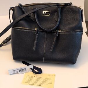 Dooney & Bourke Beautiful Blue Satchel with Gold Accents